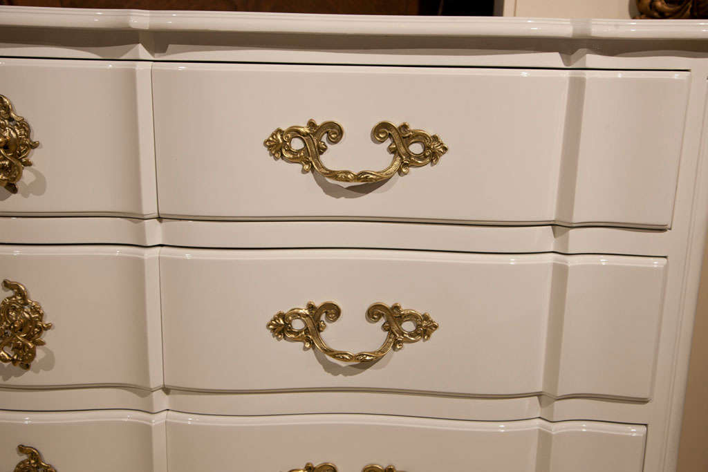 20th Century French Louis XV Style White Lacquered Dresser