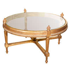 Gilt Glass Louis XVI Style Table attrib to Maison Jansen Gilt Glass Louis XVI Style Table attrib to Maison Jansen