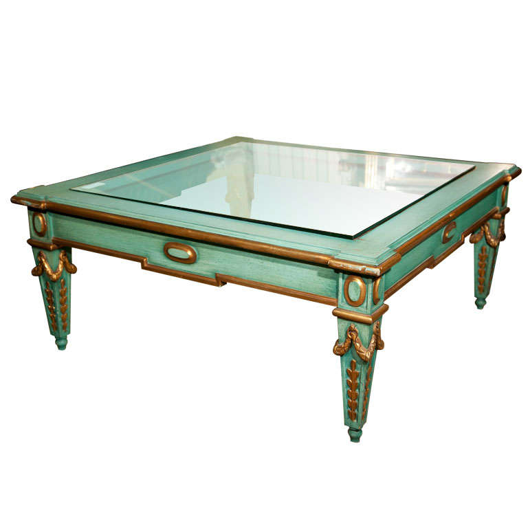 Painted Coffee Table Attri. to Jansen