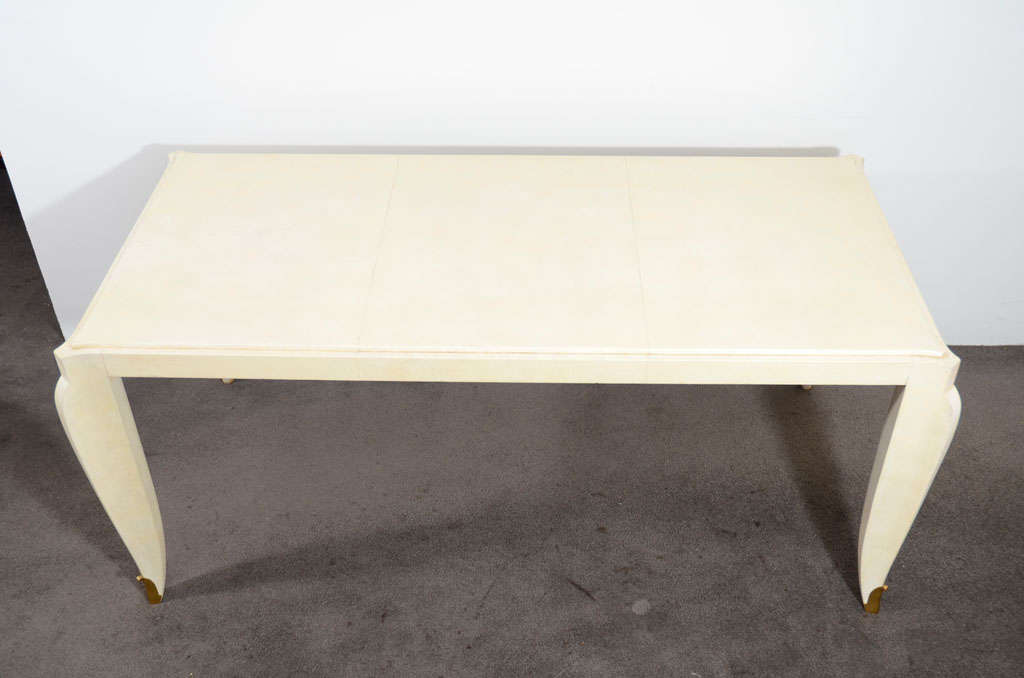 20th Century Fine Covered Rectangular Coffee Table by Jean Pascaud
