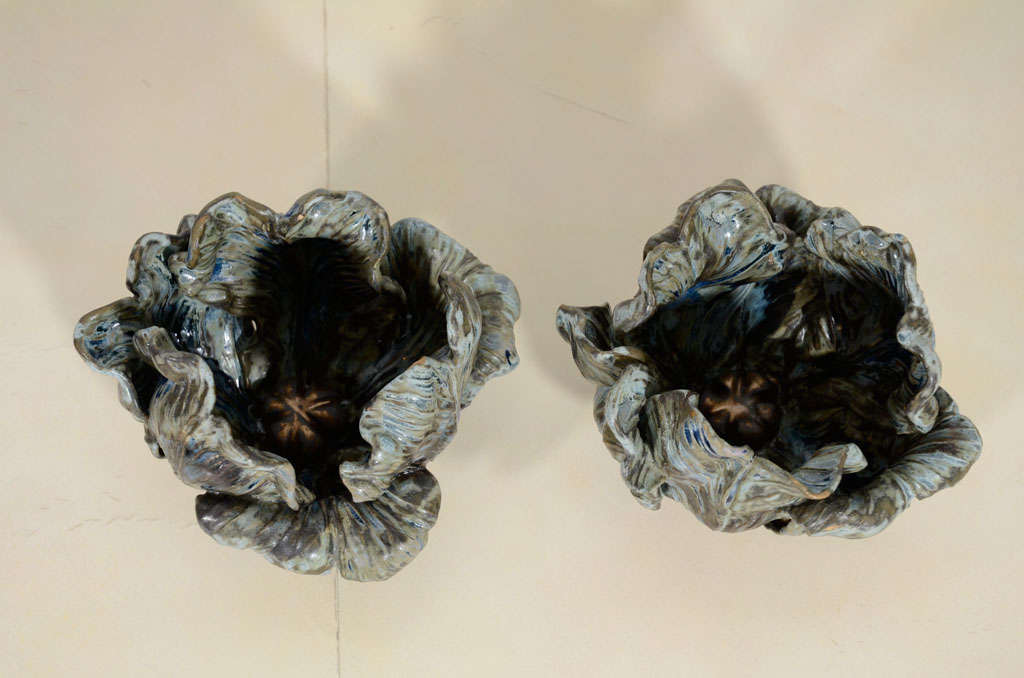 Contemporary A Pair of Small Ceramic Tulips by Matthew Solomon (b. 1966)