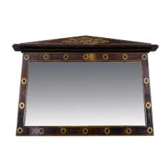 19th Century Mahogany Overmantel Mirror with Brass Inlay 3