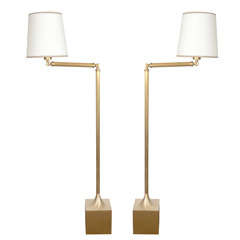 Pair of Modernist Swing Arm Floor Lamps
