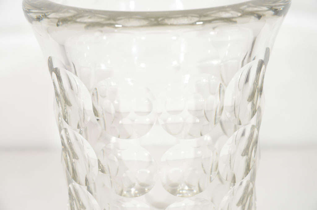 French Art Deco Glass Etched Vase by Jean Luce In Excellent Condition For Sale In New York, NY