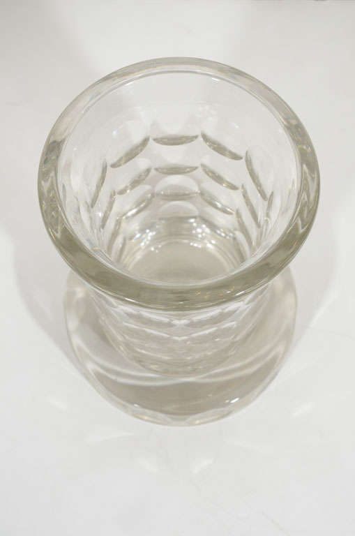 Mid-20th Century French Art Deco Glass Etched Vase by Jean Luce For Sale
