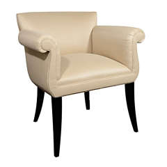 Elegant 1940s Hollywood Scrolled Arm Chair