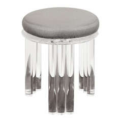 Art Deco Hollywood Lucite Rod Vanity Stool