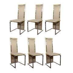 Set of Six Mid-Century Modernist Skyscraper Dining Chairs 