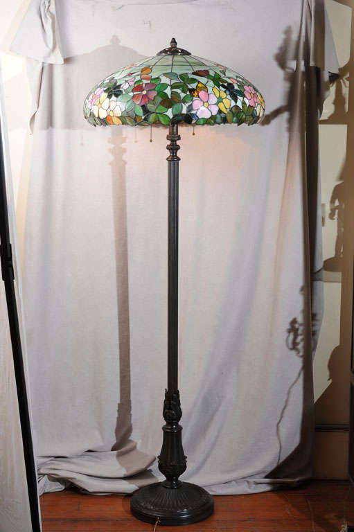 American Very Colorful Leaded Glass Floor Lamp