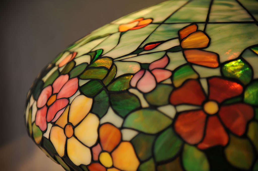 20th Century Very Colorful Leaded Glass Floor Lamp