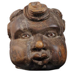 Carved Wooden Folk Head