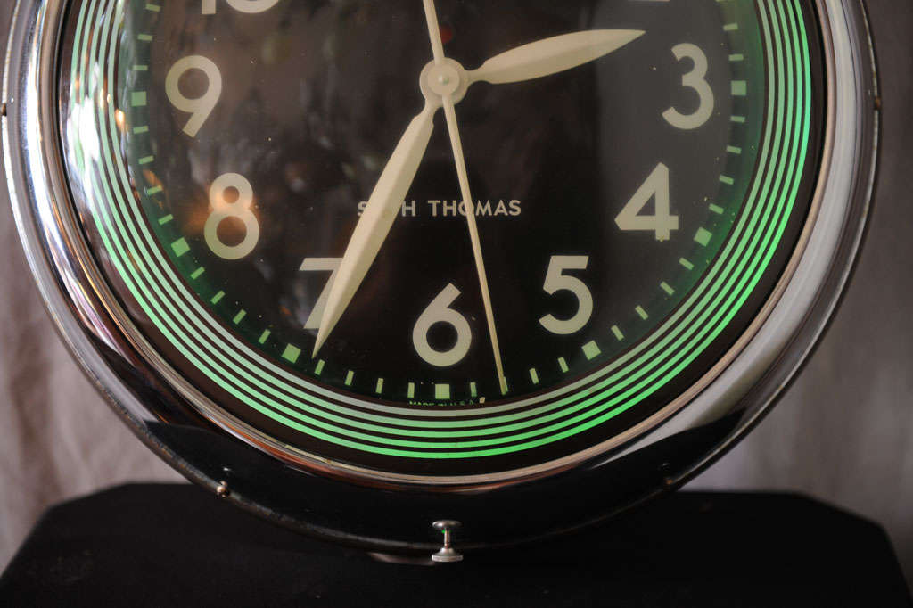 Chrome Art Deco Neon Clock
