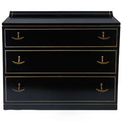 Vintage Kroehler Black Lacquered Chest, circa 1940