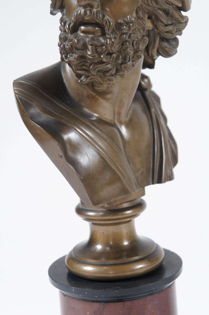 Bronze Bust of Menelaus by Benedetto Boschetti, Italy, circa 1850 In Excellent Condition In Kinderhook, NY