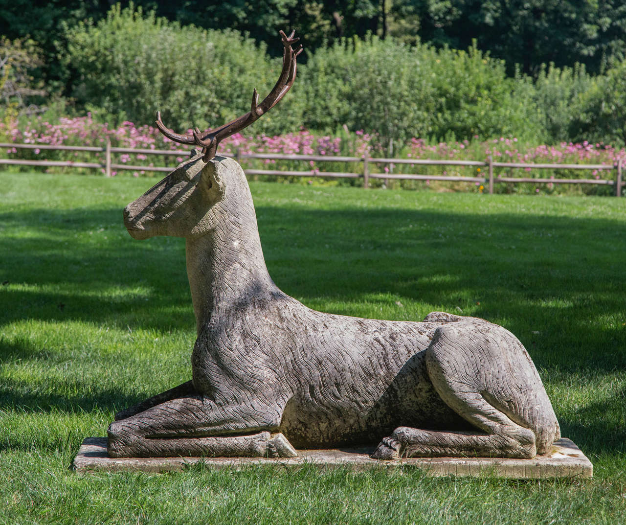 Folk Art Magnificent Carved Deer