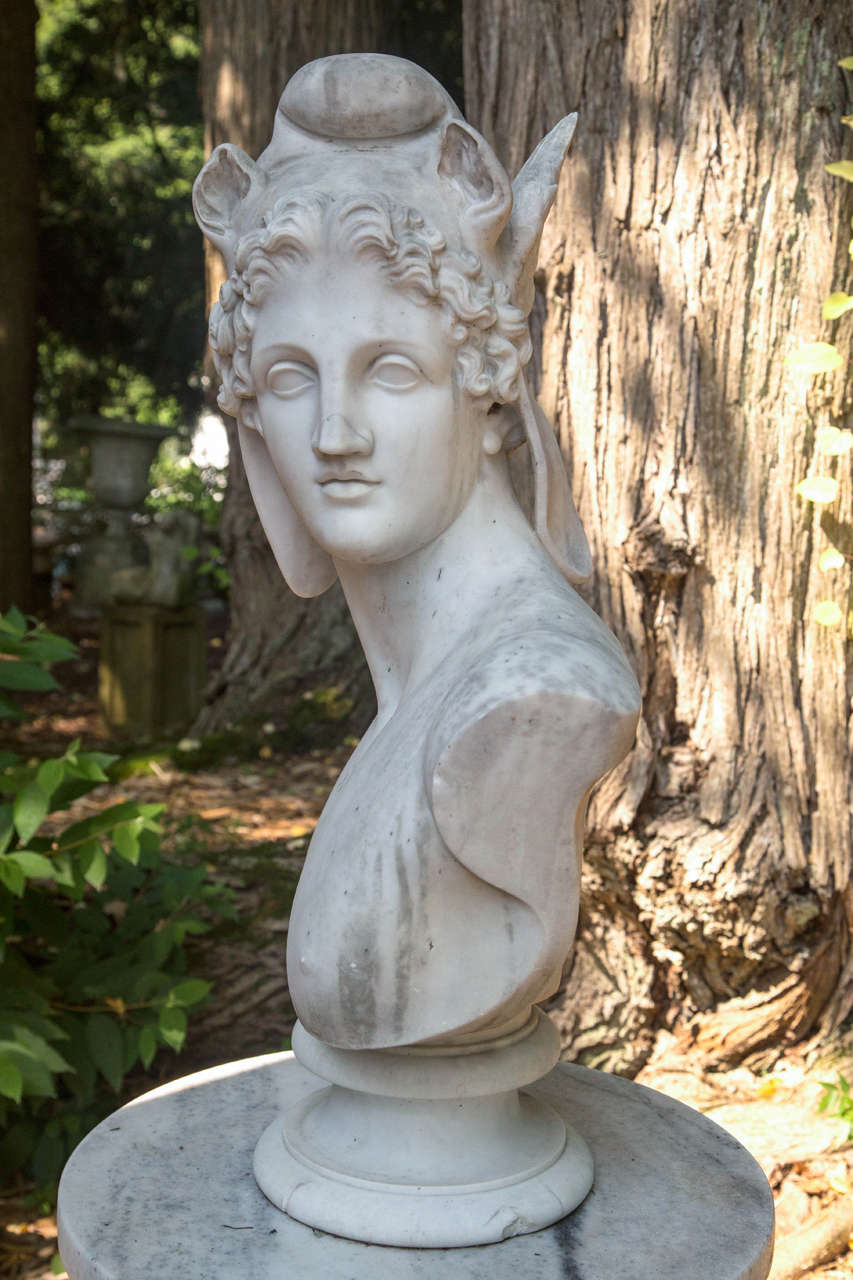 Heroic Marble Bust In Good Condition In Katonah, NY