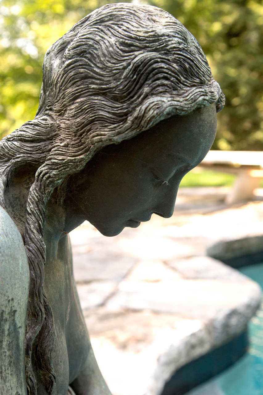 05187 Serene Bronze Maiden In Good Condition In Katonah, NY