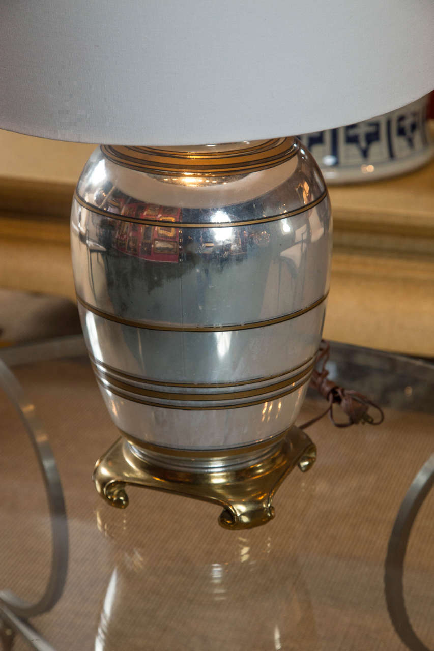 Mid-20th Century French Mercury Glass Lamp