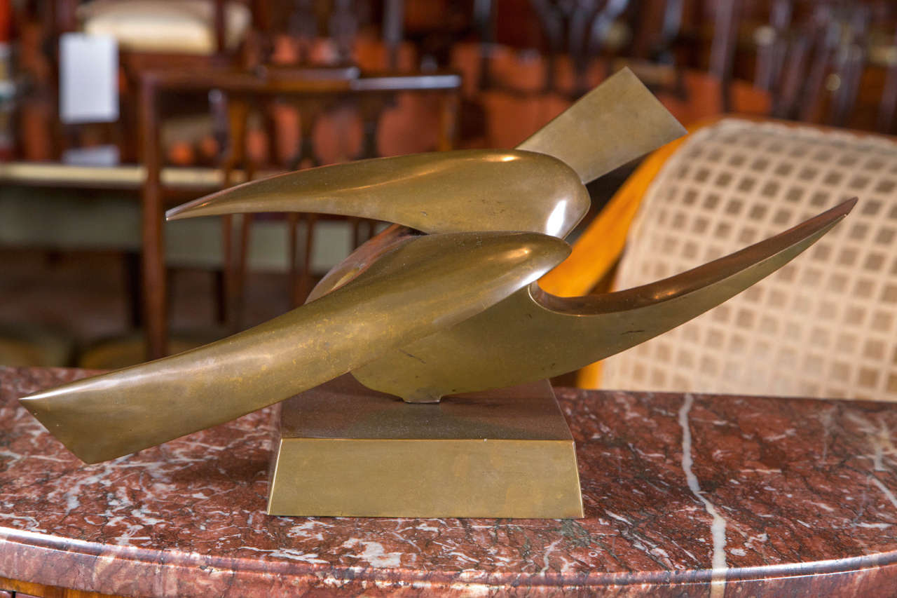 Abstrakte Bronzeskulptur von Leonardo Nierman