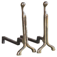 Pair Of Modernist Andirons