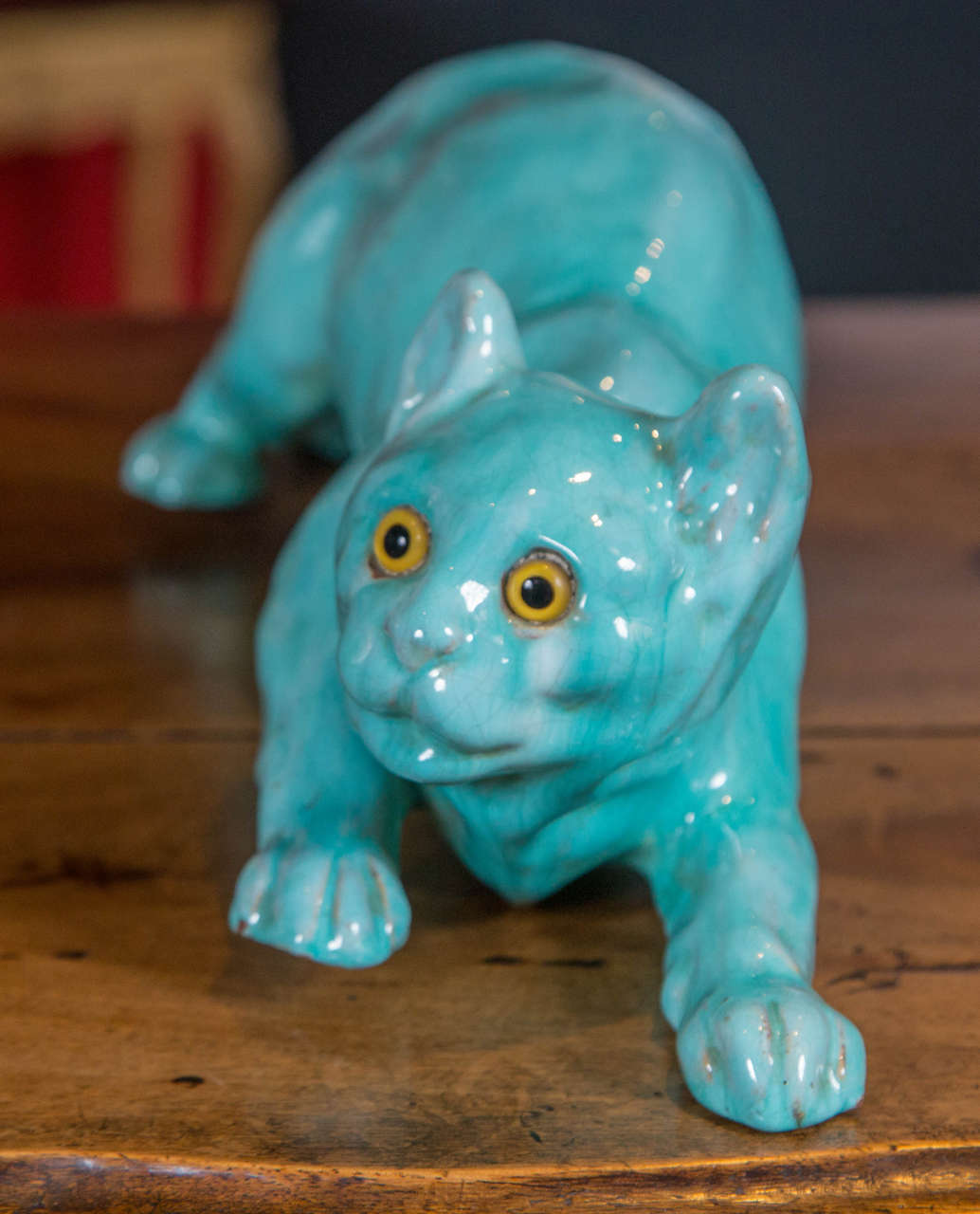 19th Century Faience Figure of a Cat 1