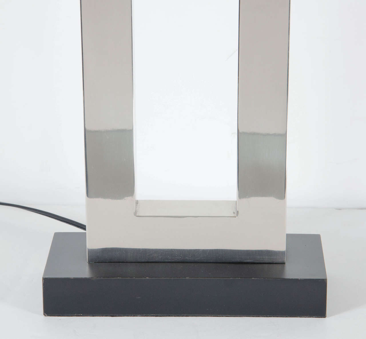 Italian Sophisticated Pair of Modernist Rectangle Form Table Lamps