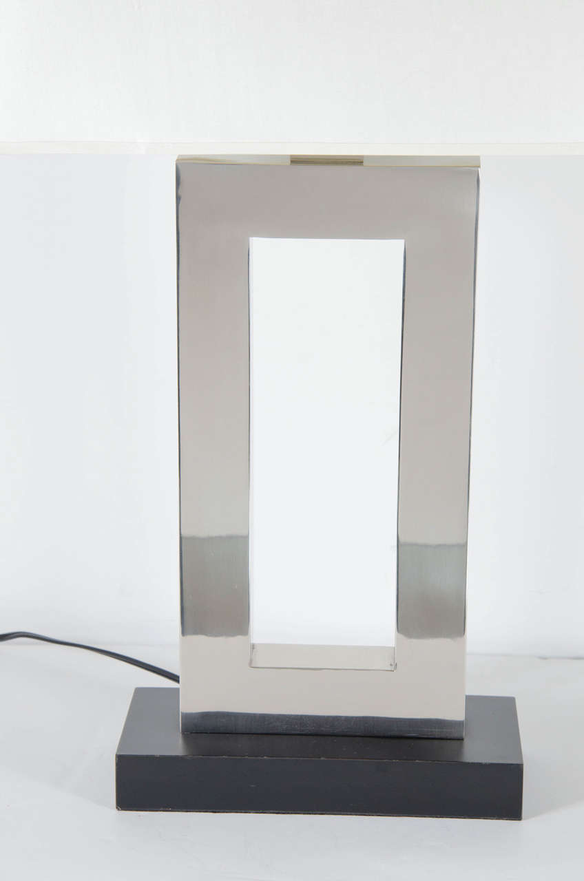 20th Century Sophisticated Pair of Modernist Rectangle Form Table Lamps