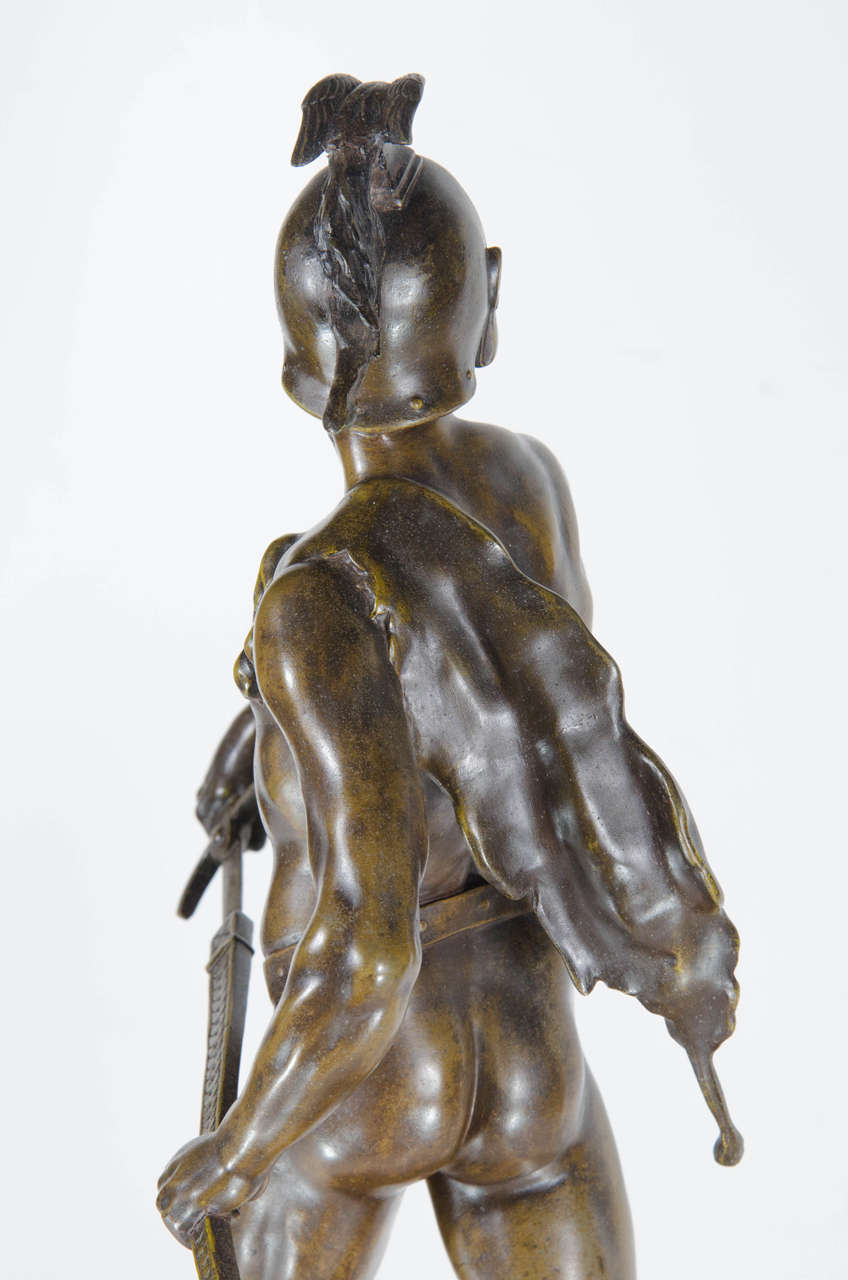 20th Century Stunning Roman Soldier Bronze Titled, 