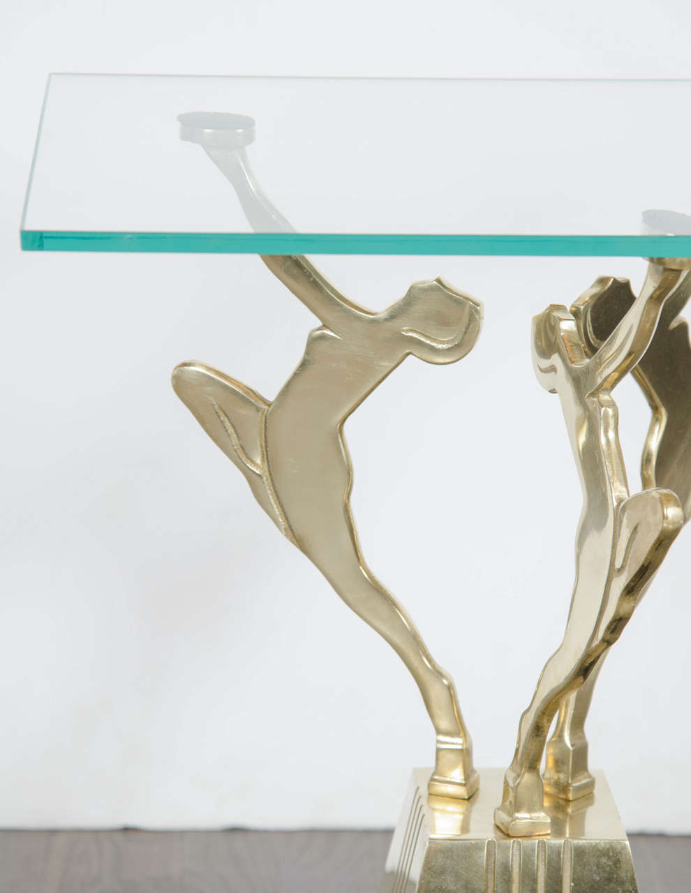 Art Deco Figurative Side Table with Skyscraper Style Base In Excellent Condition In New York, NY