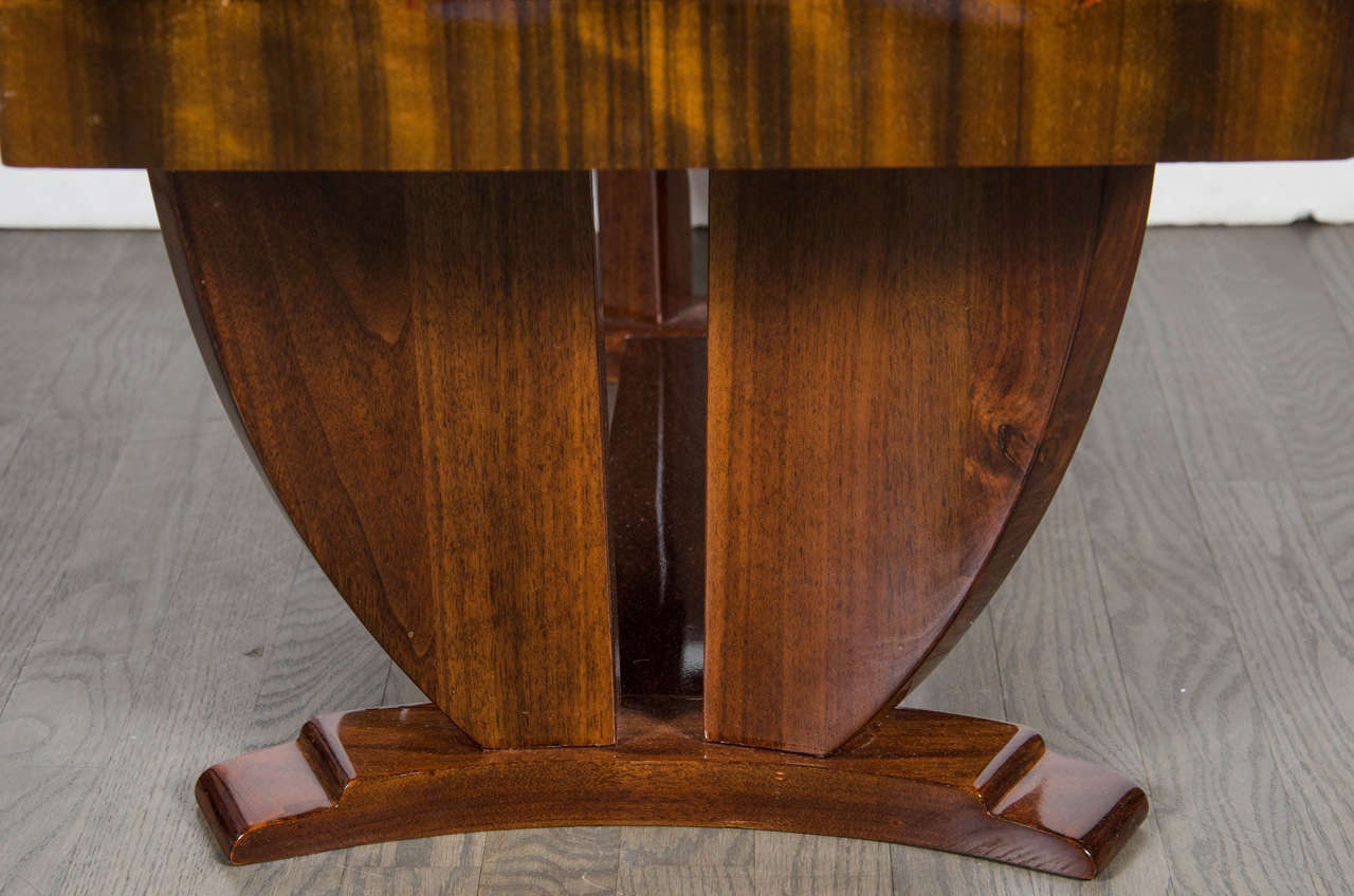 Art Deco Skyscraper Style Cocktail Table in Book-Matched Walnut & Vitrolite Top In Excellent Condition In New York, NY