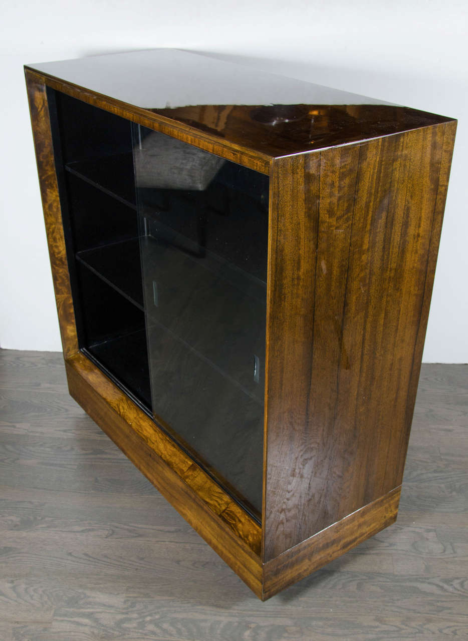 Exceptional Art Deco Bookcase by Gilbert Rohde in Book-Matched Paldao Wood 2