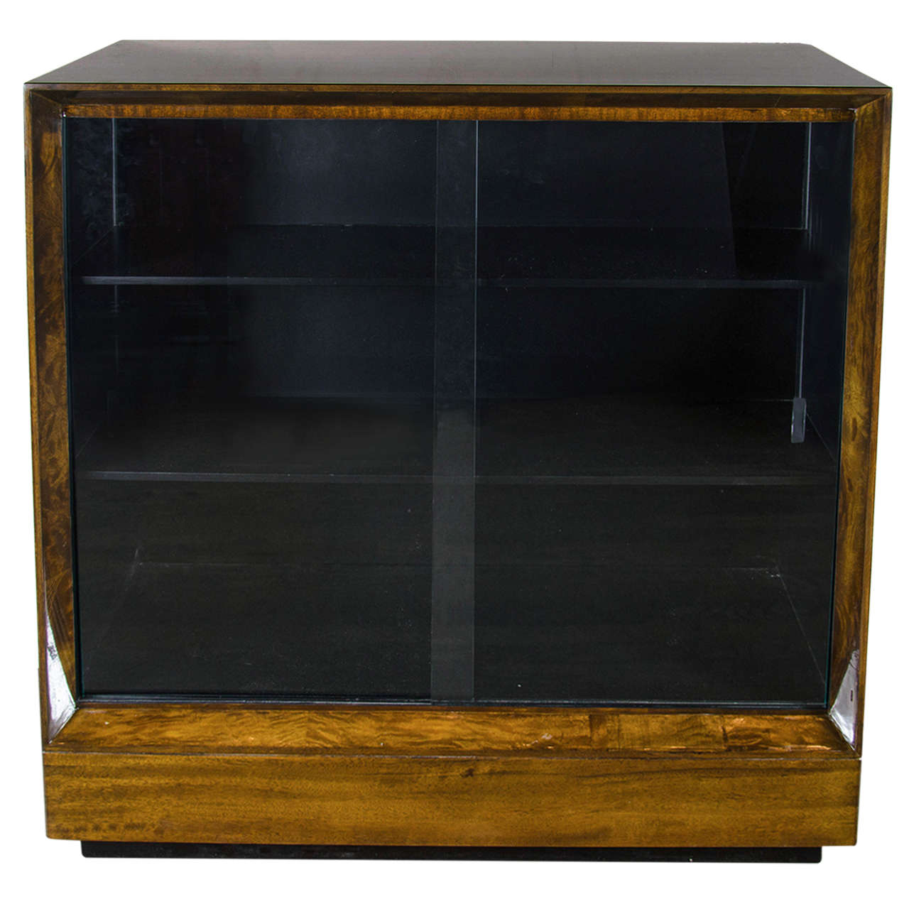 Exceptional Art Deco Bookcase by Gilbert Rohde in Book-Matched Paldao Wood