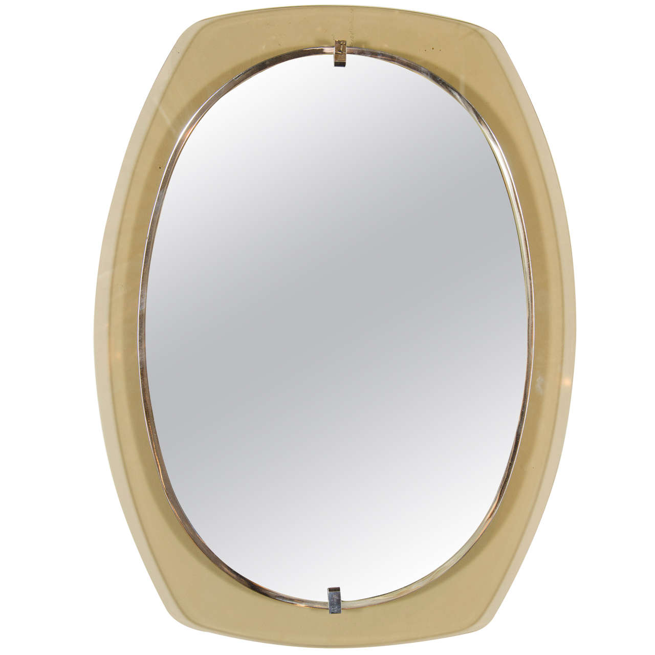 Exceptional Mid-Century Modern Wall Mirror in the Manner of Fontana Arte