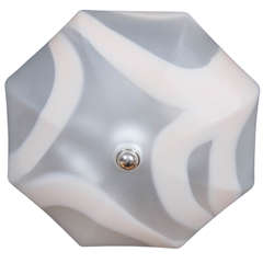 Exquisite White & Cream Hand Blown Murano Glass Octagon Flush Mount Chandelier