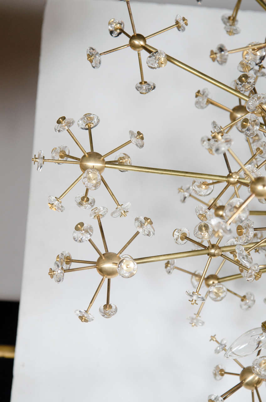 Italian Stunning Mid-Century Molecular Sputnik Chandelier with Murano Glass Adornments
