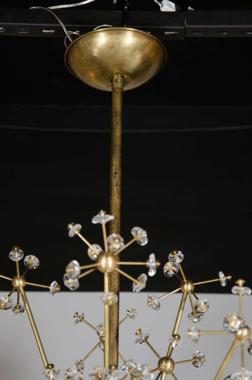 Stunning Mid-Century Molecular Sputnik Chandelier with Murano Glass Adornments In Excellent Condition In New York, NY