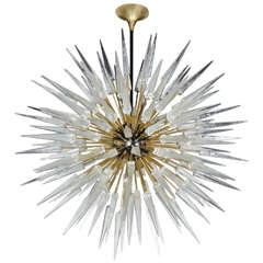 Impressive and Monumental Murano Glass Spiked Starburst Chandelier