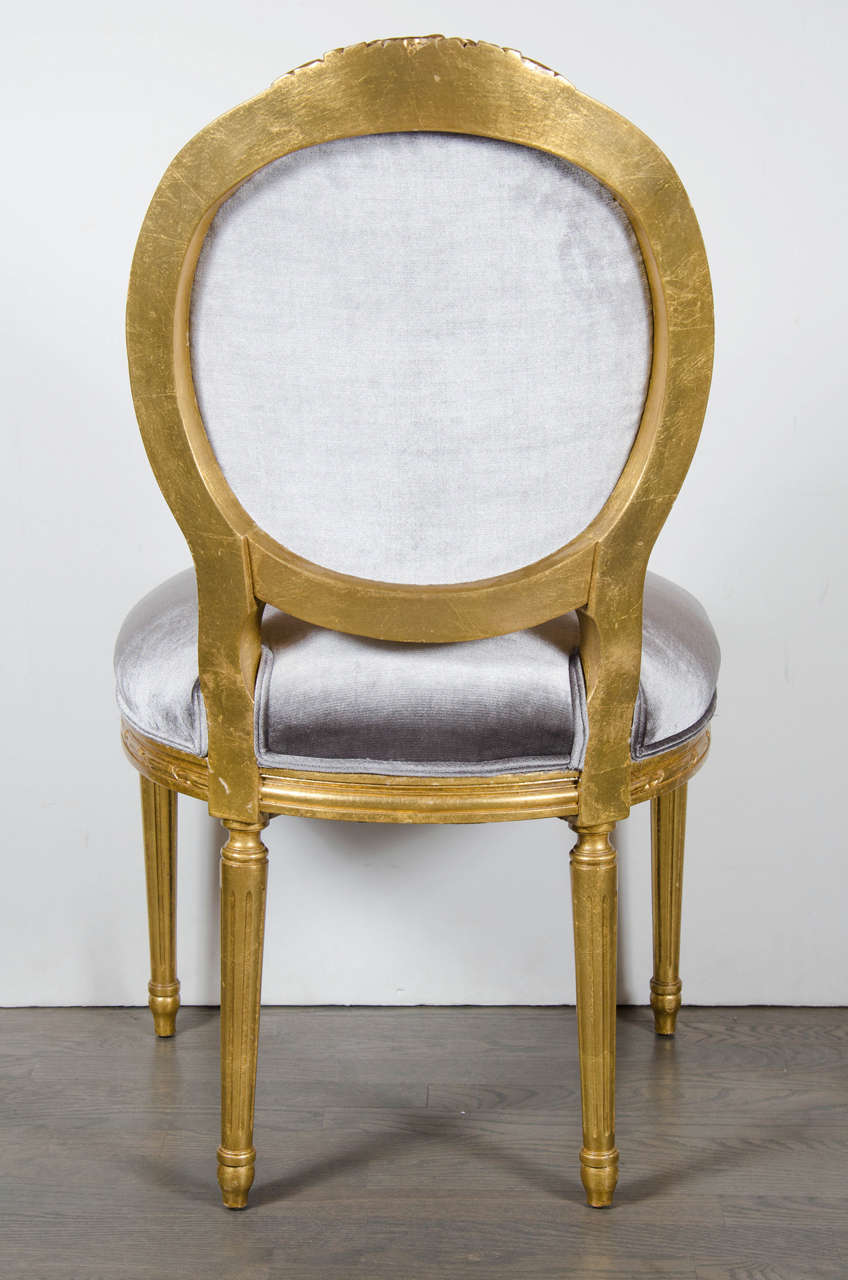 Set of 12 Louis XIV Style Hand-Carved 24-Karat Gilded Dining Chairs In Excellent Condition In New York, NY