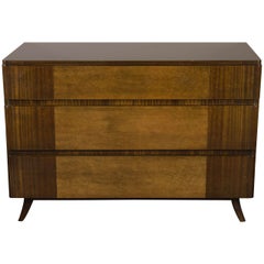 Vintage Art Deco Chest in Bookmatched Mahogany and Exotic Elm, Manner of Eliel Saarinen