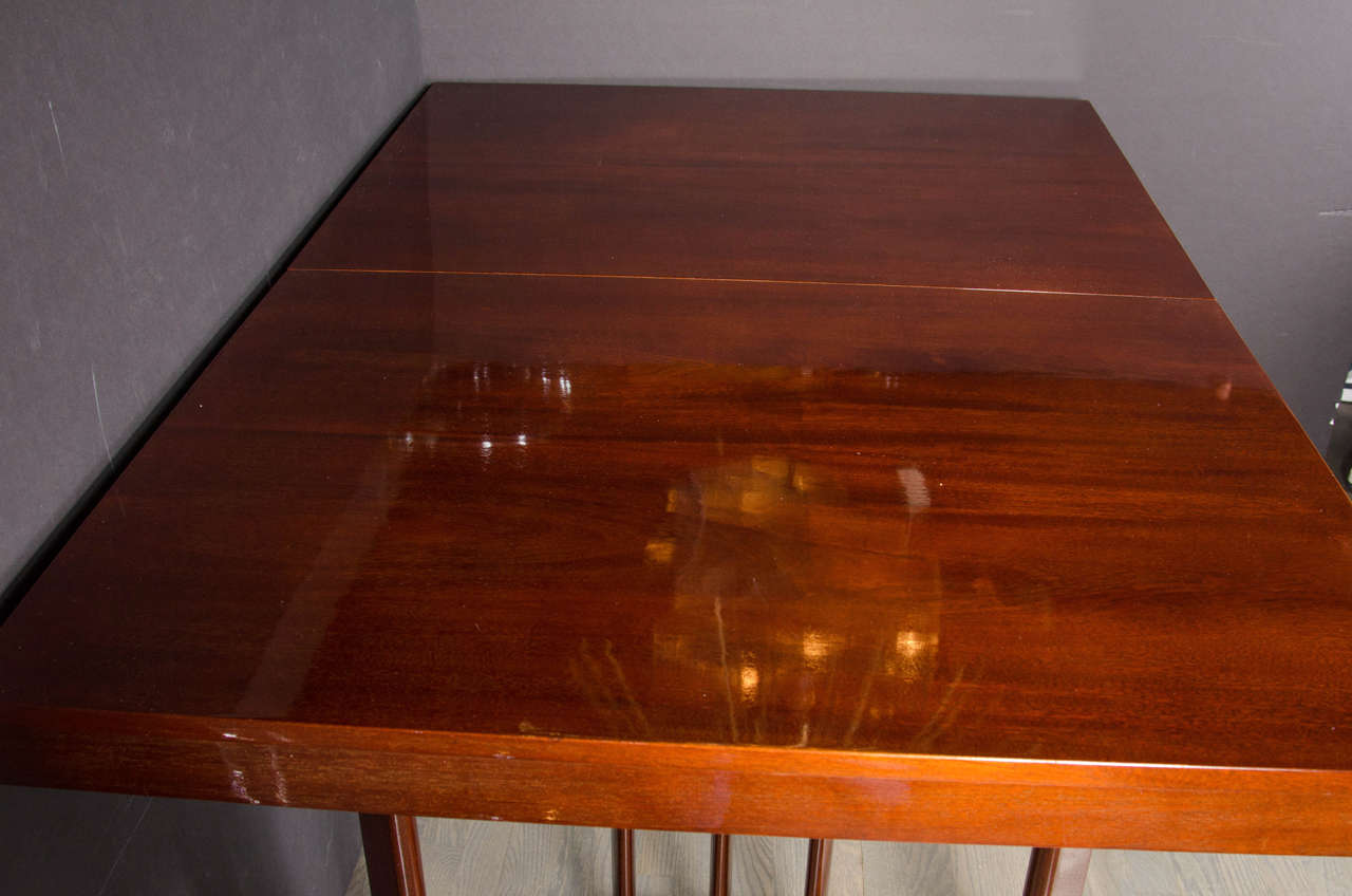 Mid-20th Century Art Deco Extension Dining Table in Mahogany with Opposing Arc Form Base