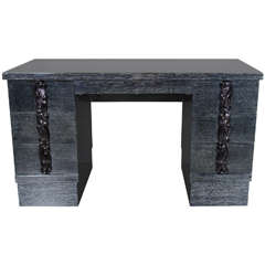 Hollywood Vanity or Desk by Grosfeld House in Silver Cerused Oak 5