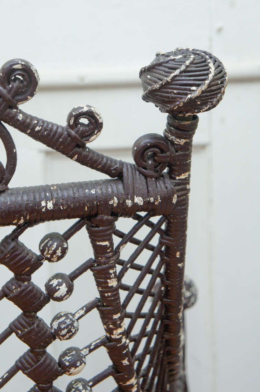 Heywood-Wakefield Three-Legged 19th Century Wicker Chair 1