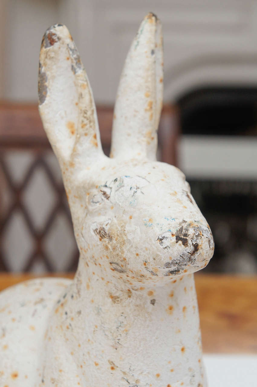 French Cast Iron Rabbit Garden Ornament or Doorstop