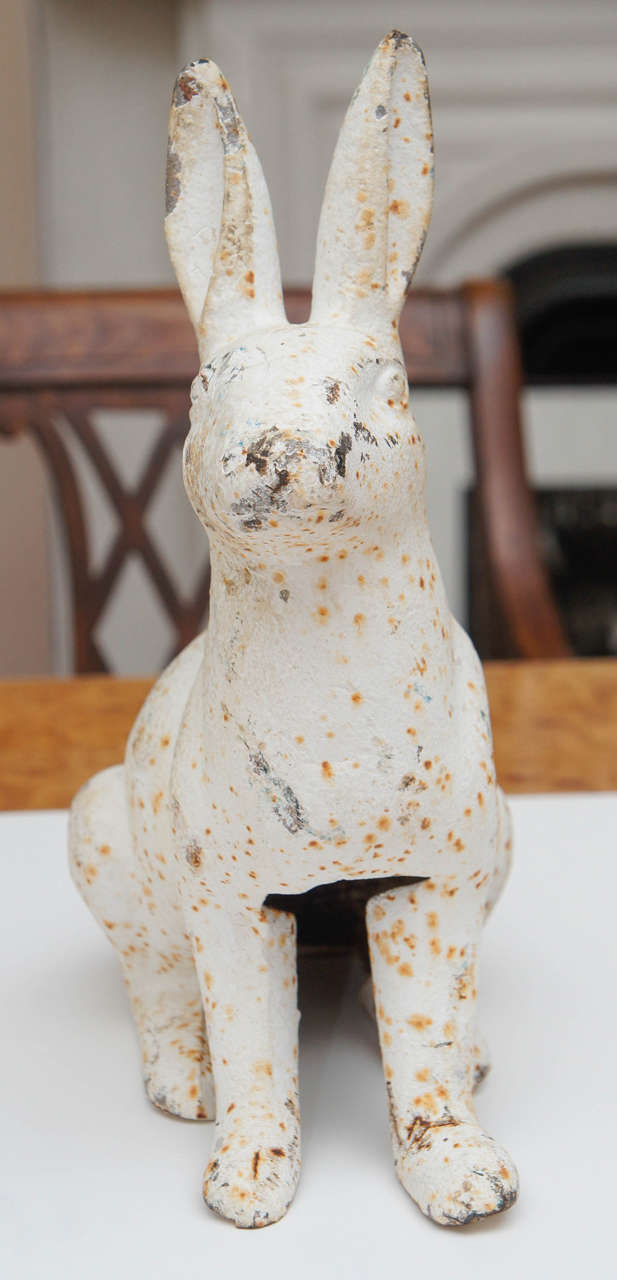 Cast Iron Rabbit Garden Ornament or Doorstop at 1stdibs