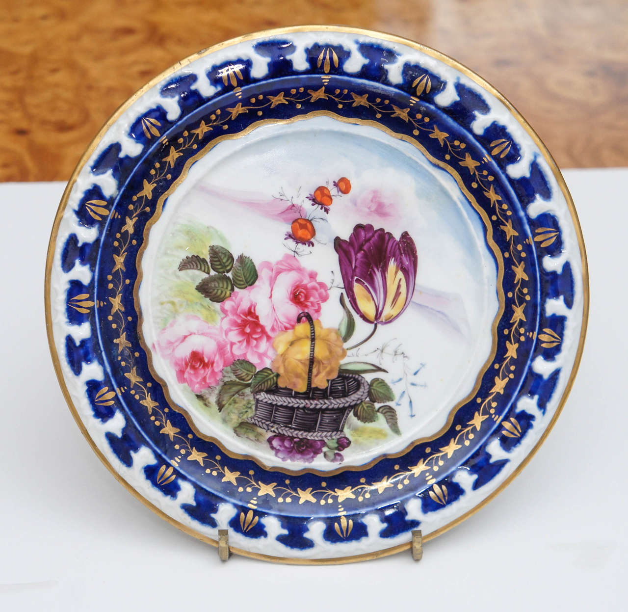 Pair of Vieux Paris Small Decorative Plates For Sale at 1stDibs