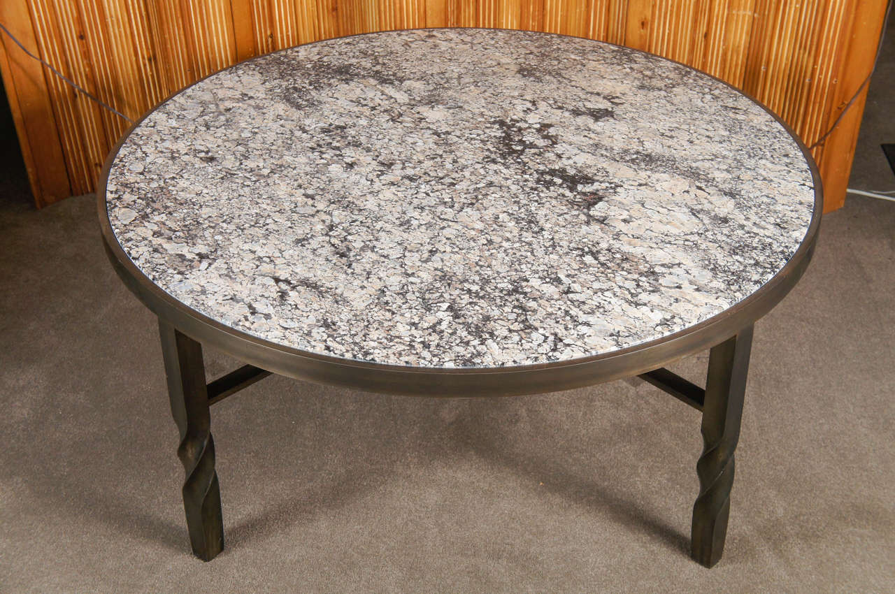 French Large Marble Top Cocktail Table