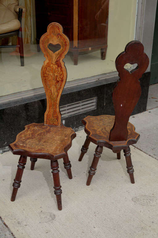 Pair of Art Nouveau Hall Chairs For Sale 2