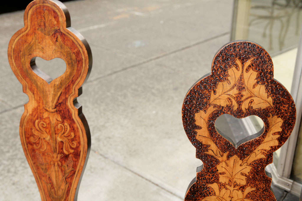 Pair of Art Nouveau Hall Chairs For Sale 5