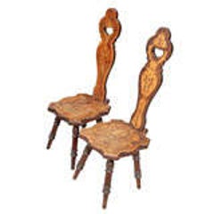 Pair of Art Nouveau Hall Chairs 10