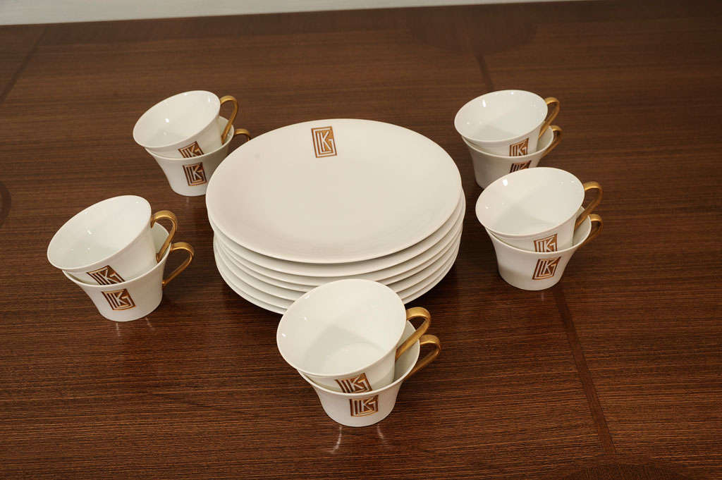 Set of Dessert Plates and Cups by Jean Luce 4